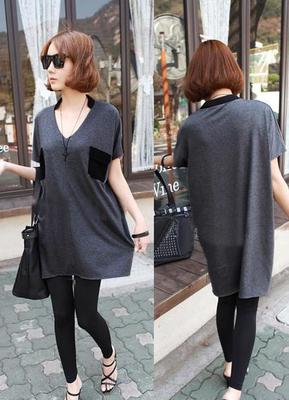 時尚與個性的碰撞 ZM7379歐美女裝口袋不規(guī)則寬版潮T 2013夏季服裝批發(fā)解析